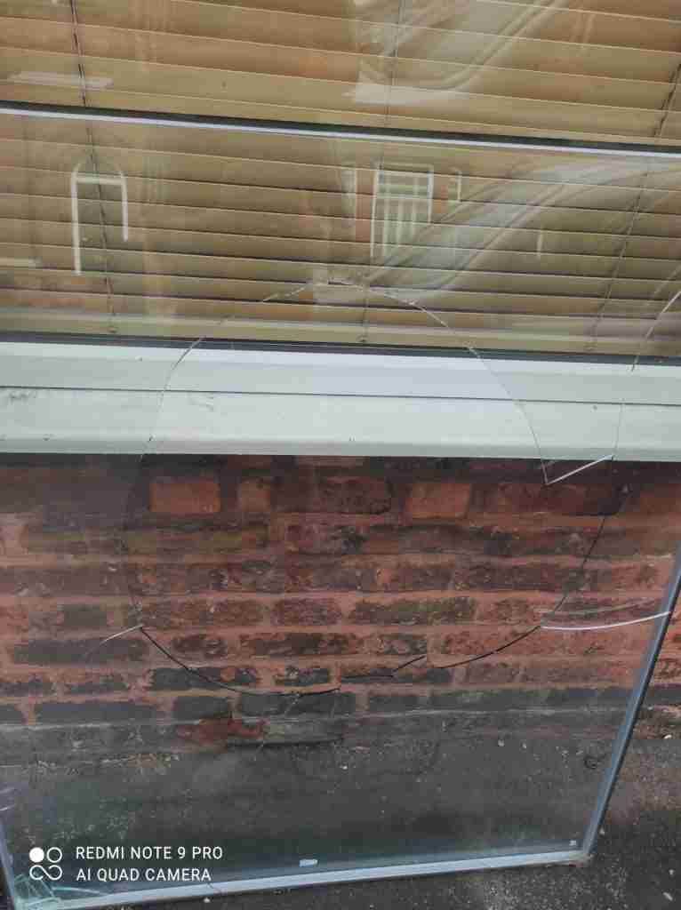 smashed window