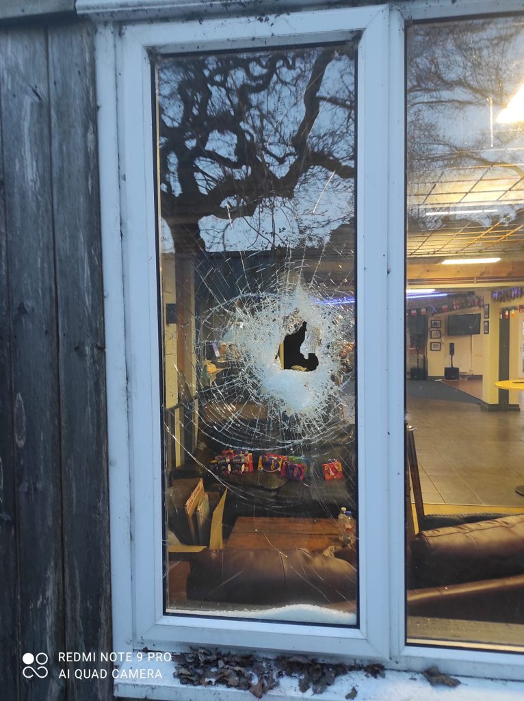 Smashed Patio Door